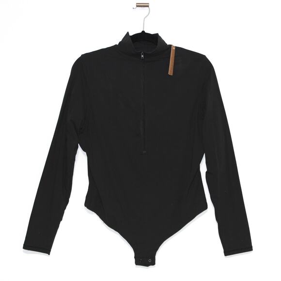 SKIMS Contour Nylon Zip Front Long Sleeve Bodysuit Onyx Size 2X NWT - Picture 1 of 5